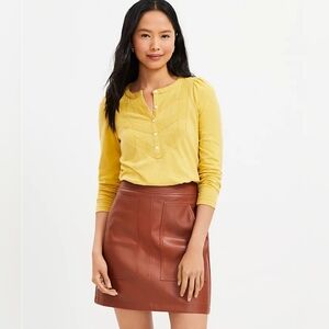 NWT LOFT Faux Leather Shift Skirt